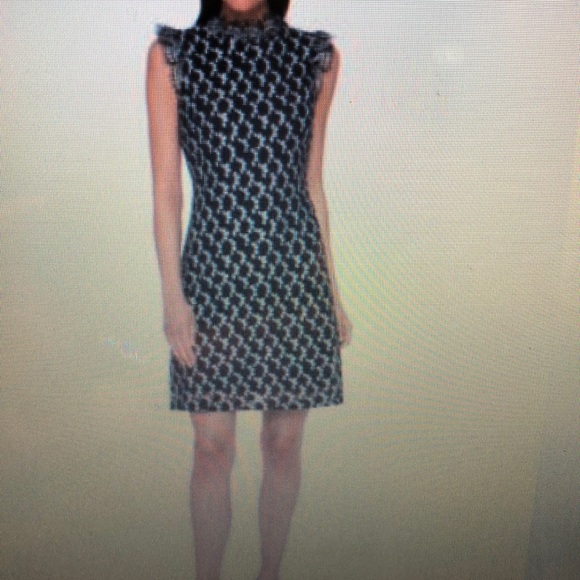 Tommy Hilfiger Two-Tone Lace High-Neck Dress - Picture 3 of 8